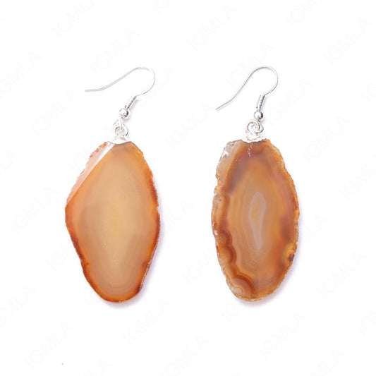 Natural Agate Sp Slice Earrings