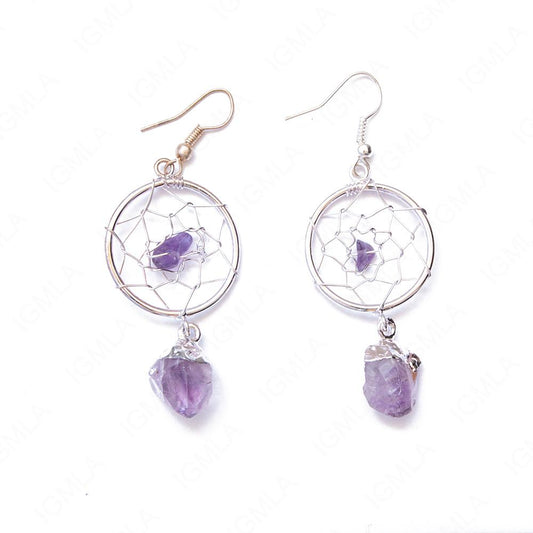 Amethyst Web Asstd Sp W/1 Point Earrings