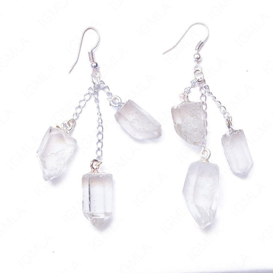 Quartz Sp 3 Pc Dangle Earrings