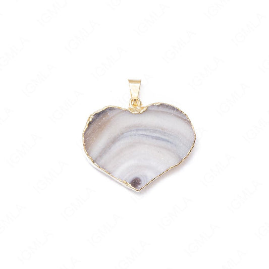 Natural Agate Druze Gp Heart Pendants
