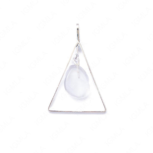 Metal Triangle Pendants With Tumbled Quartz