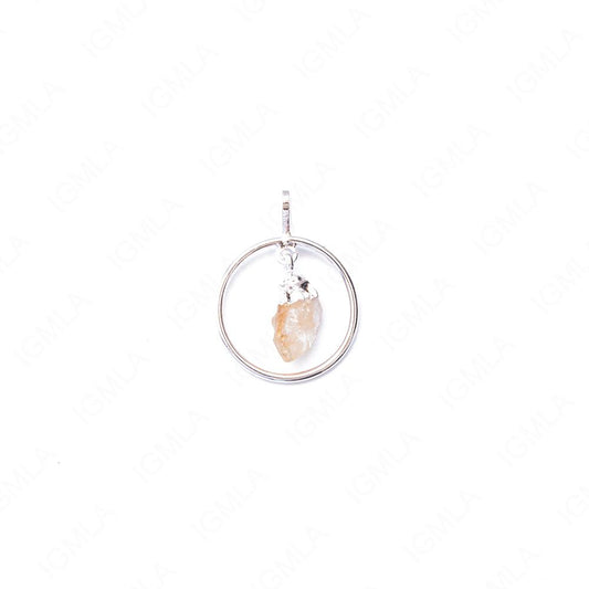 Metal Ring Pendants With Balance Citrine