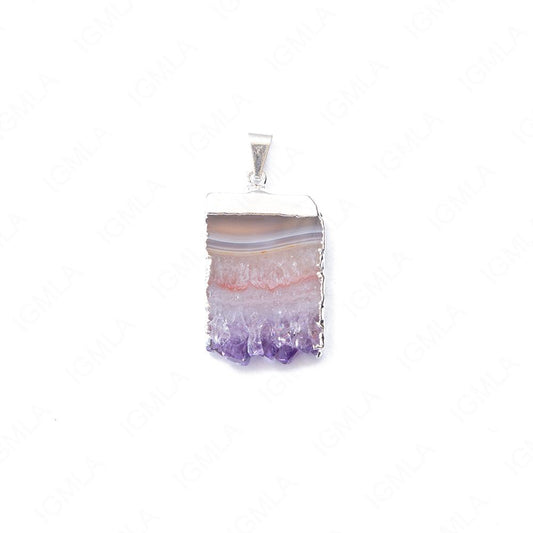 Uruguayan Amethyst Slab with Downward Points Pendants
