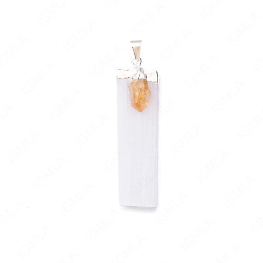 Selenite With Citrine Pendants