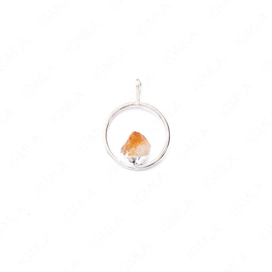 Metal Ring With Fixed Citrine Point Pendants