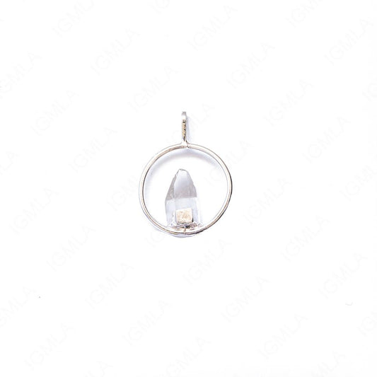 Metal Ring With Fixed Quartz Point Pendants