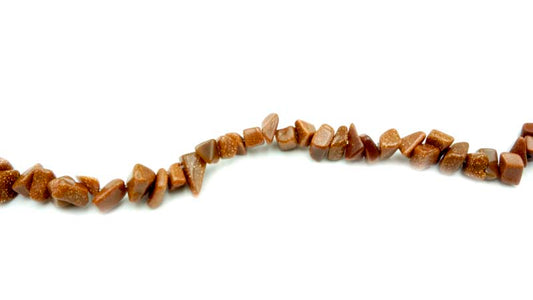 36 inch Brown Goldstone Chip Beads