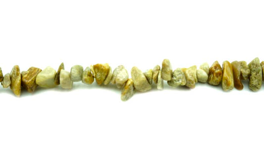 36 inch Fossil Coral Chip Beads