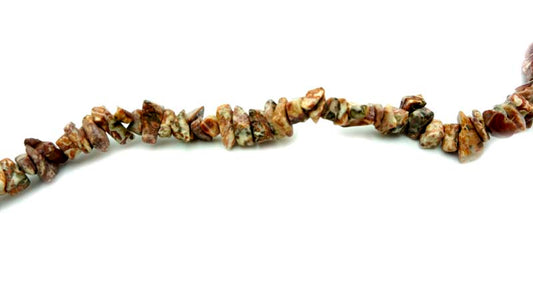 36 inch Leopard Skin Jasper Chip Beads