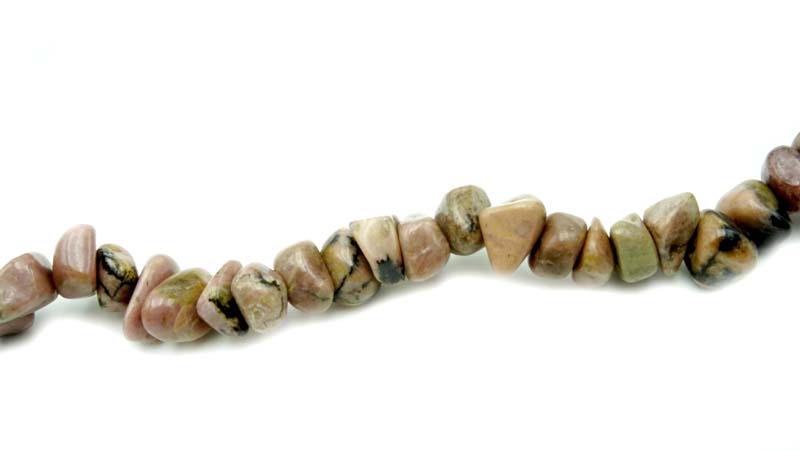36 inch Chip Rhodonite Beads