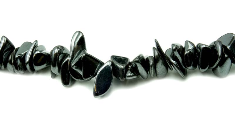 36 inch Chip Hematite Beads
