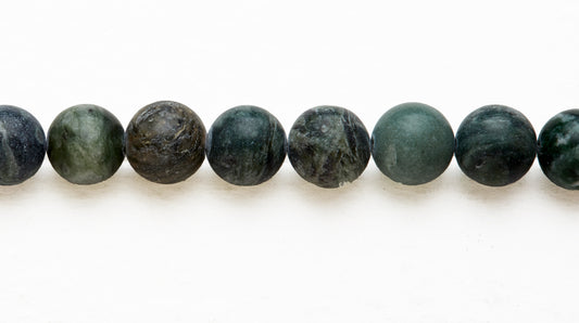 16 inch 10 M.M. Green Spot Agate Round Beads
