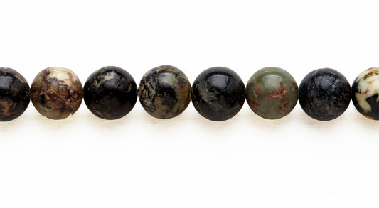 16 inch 10 M.M. Flower Bamboo Jasper Round Beads