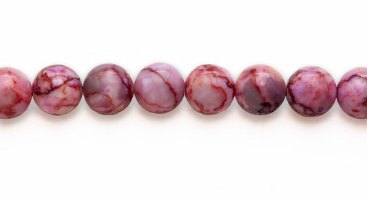 16 inch 10 M.M. Pink Matrix Stone Round Beads