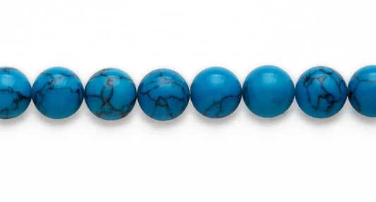 16 inch 10 M.M. Syn. Turquiose Round Beads