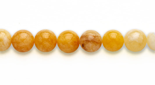 16 inch 10 M.M. Yellow Jade Round Beads
