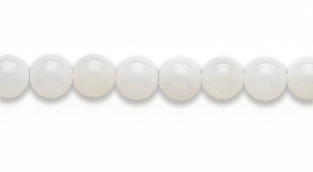 16 inch 10 M.M. Snow Quartz Round Beads