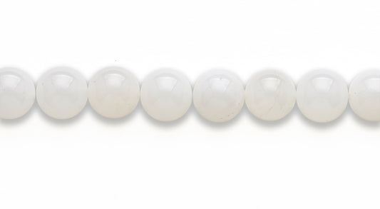 16 inch 10 M.M. Snow Quartz Round Beads