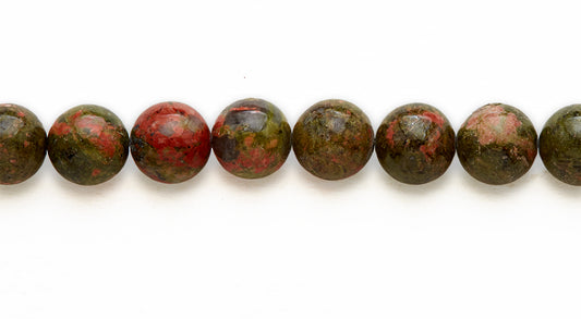 16 inch 10 M.M. Unakite Round Beads