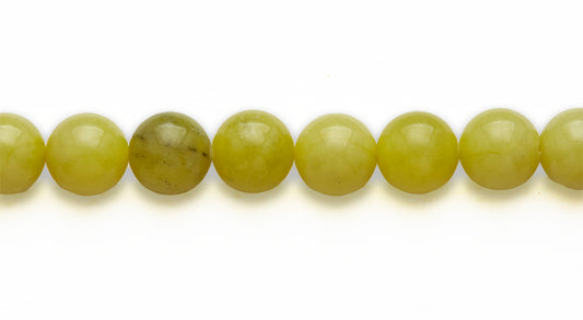16 inch 10 M.M. Lemon Jade Round Beads