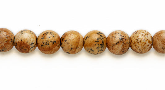 16 inch 10 M.M. Picture Jasper Round Beads