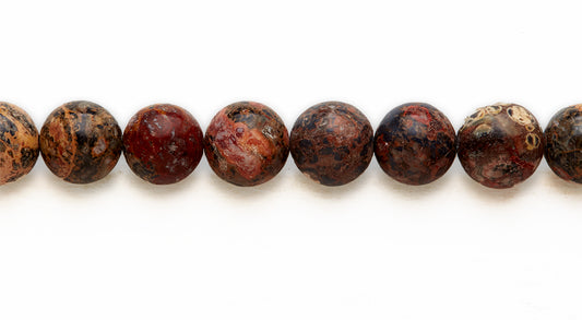 16 inch 10 M.M. Leopard Skin Round Beads