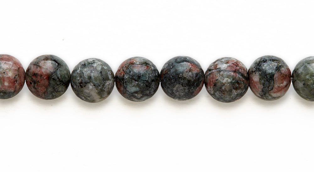 16 inch 10 M.M. Chinese Ruby in Zeozite Round Beads