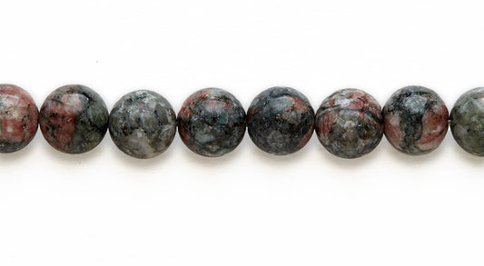 16 inch 10 M.M. Chinese Ruby in Zeozite Round Beads