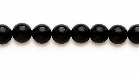 16 inch 10 M.M. Black Agate  inchab inch Grade 2 Round Beads