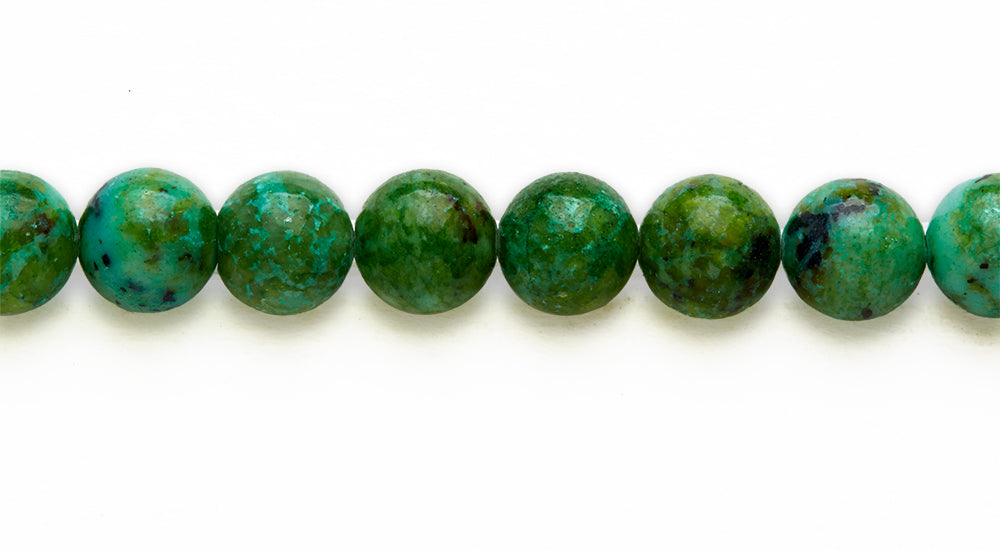 16 inch 10 M.M. Green Moss Jasper (D) Round Beads