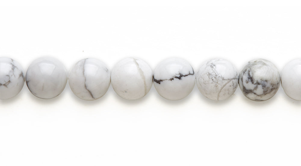 16 inch 10 M.M. White Howlite Round Beads