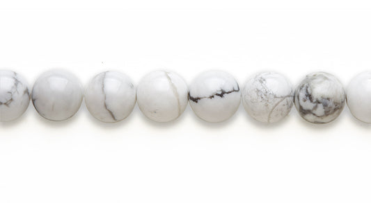16 inch 10 M.M. White Howlite Round Beads