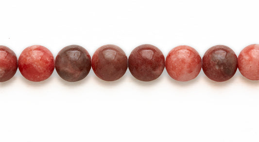 16 inch 10 M.M. Flower Rhodonite Round Beads