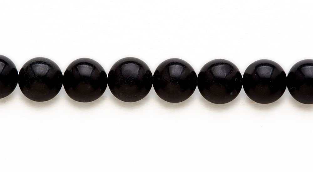 16 inch 10 M.M. Black stone Round Beads