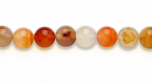 16 inch 10 M.M. Natural Carnelian Round Beads