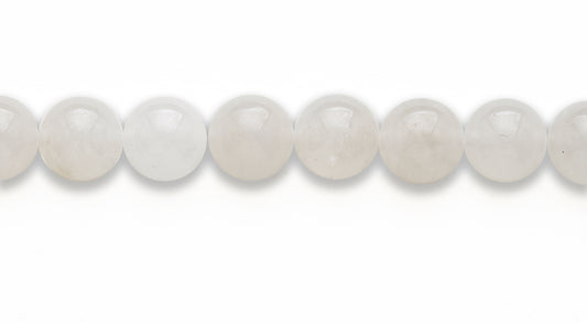 16 inch 10 M.M. White Quartzite Round Beads