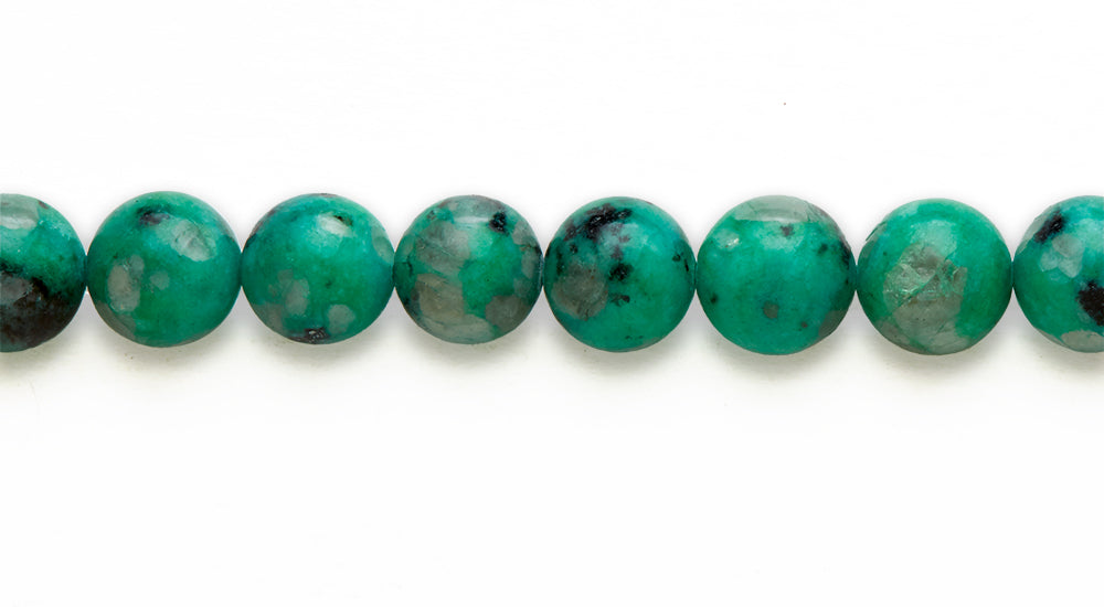 16 inch 10 M.M. Dyed Kiwi Emerald Round Beads