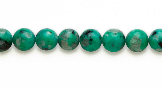 16 inch 10 M.M. Dyed Kiwi Emerald Round Beads