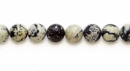 16 inch 10 M.M. White Turquiose Jasper Round Beads