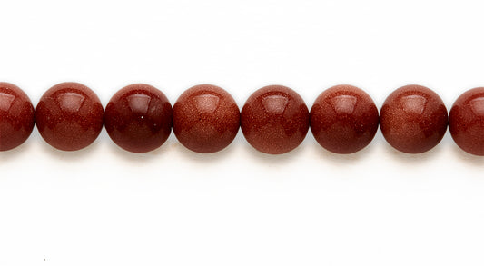 16 inch 10 M.M. Brown Gold Stone Round Beads