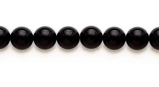 16 inch 10 M.M. Black Agate Round Beads