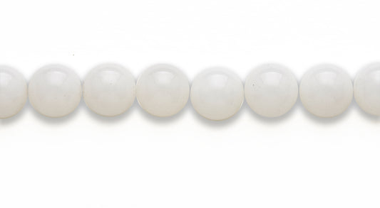 16 inch 10 M.M. White Jade Round Beads