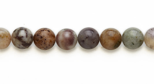 16 inch 10 M.M. Purple Moss Agate Round Beads