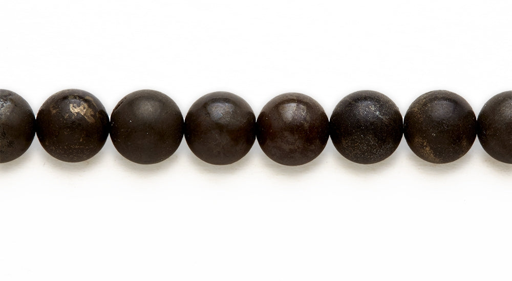 16 inch 10 M.M. PYRITE Round Beads