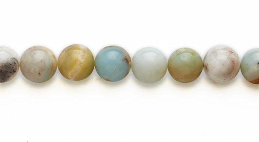16 inch 10 M.M. Multi Amazonite Round Beads