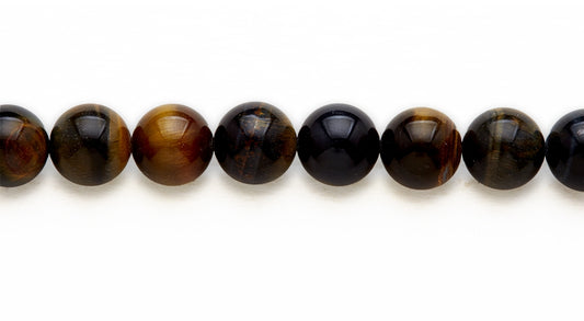 16 inch 10 M.M. Tiger Eye Round Beads
