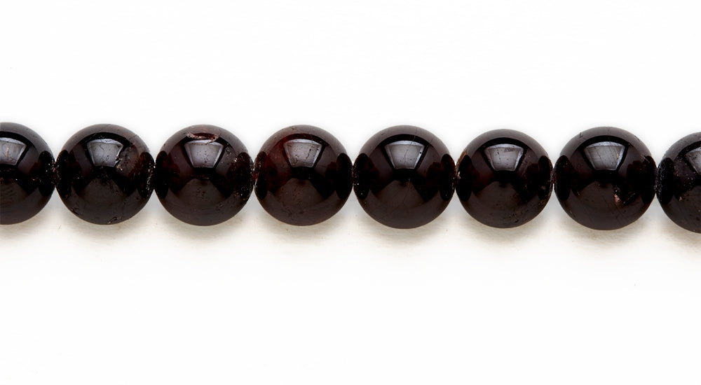 16 inch 10 M.M. Garnet Round Beads