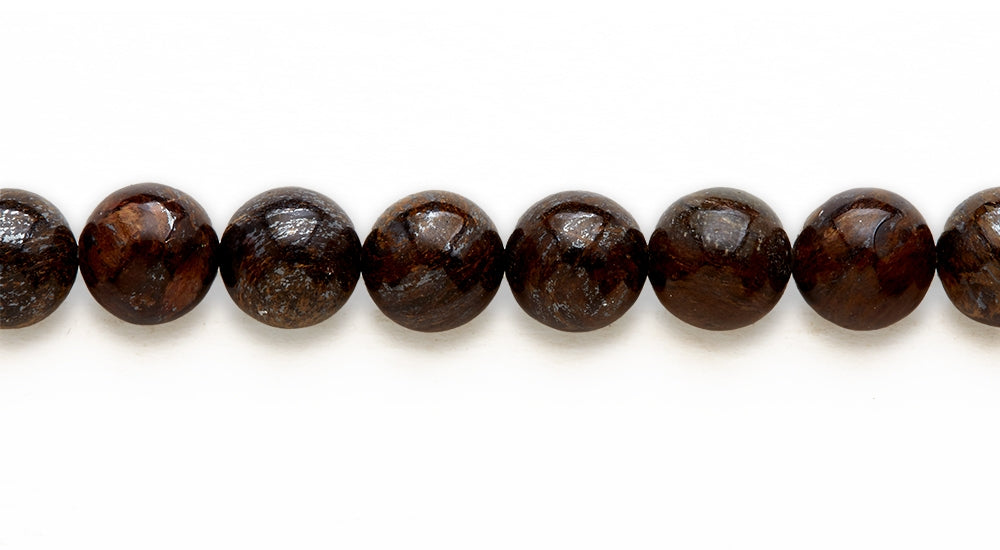 16 inch 10 M.M. Bronzite Round Beads
