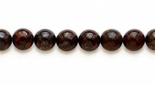 16 inch 10 M.M. Bronzite Round Beads