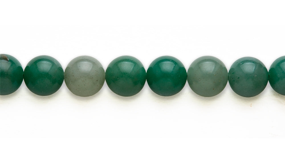 16' 14 M.M. Green Aventurine Round Beads